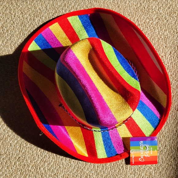 Rainbow Cowboy Hat ~ LGBTQ ~ Rainbow ~ Unisex ~ Festival ~ Parade~ Pride! - Picture 1 of 16